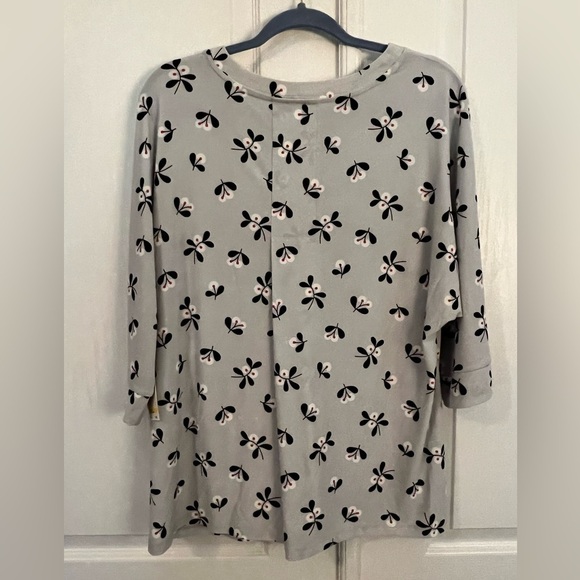 ANNE KLEIN M Floral Boxy OVERSIZED Top - Picture 7 of 11